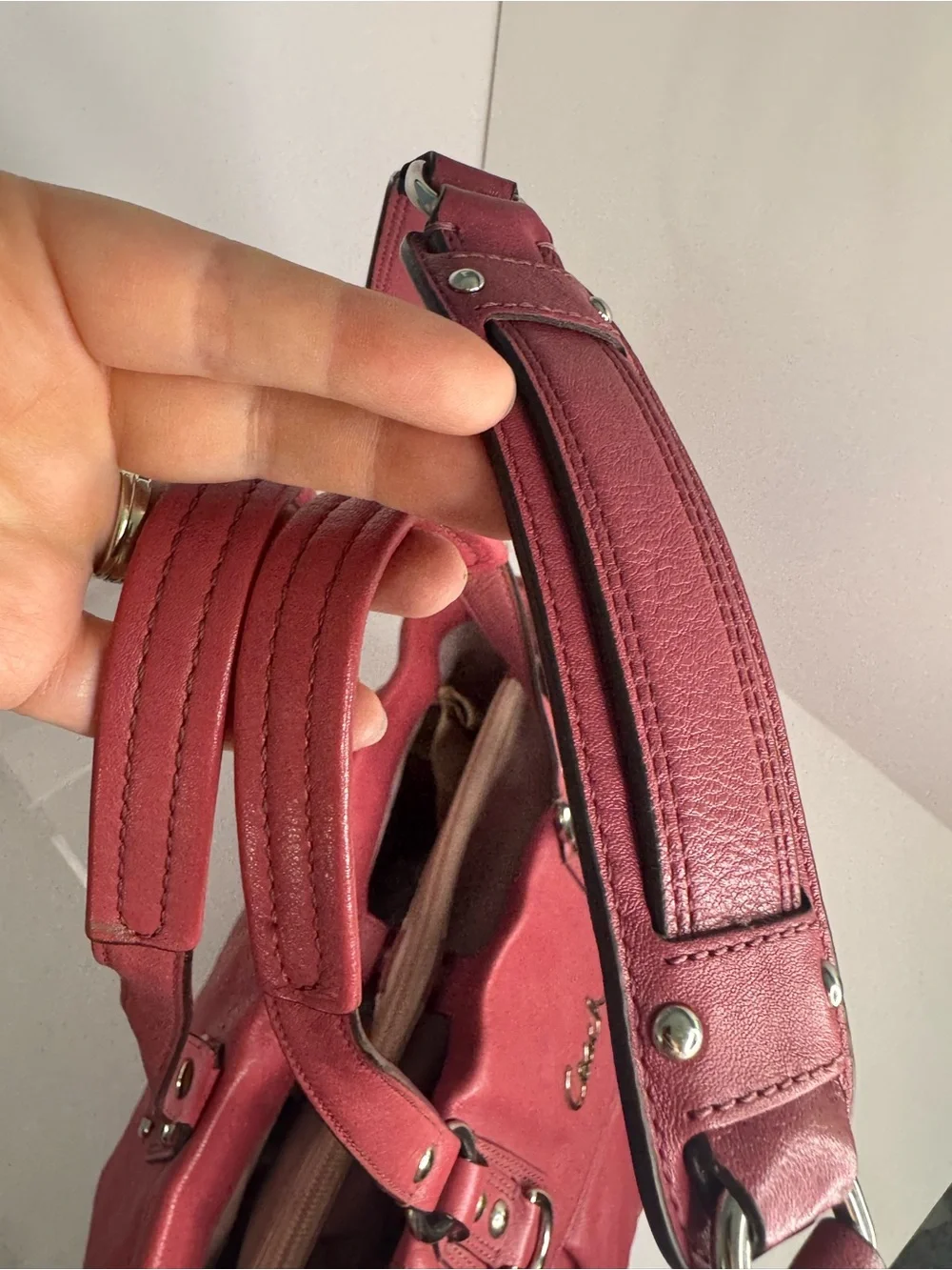 #425 Coach Ashley Leather Carryall Satchel Two-Way Bag
